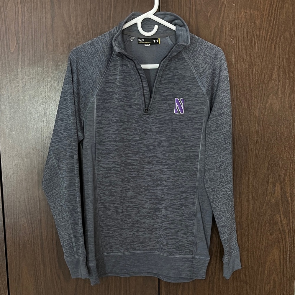 Northwestern University Under Armour Men's Gray Zip-Up Sweater